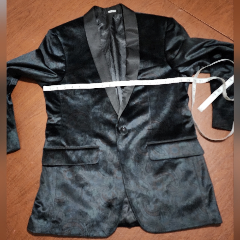 Murano Elegant Black Men's Blazer Jacket - Picture 3 of 10